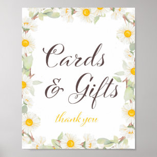 Poster Pancarte de mariage Baby Shower thème marguerite