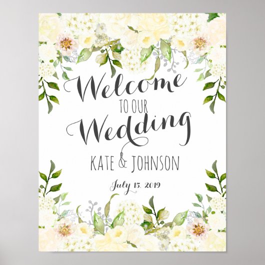 Poster Pancarte de mariage, bienvenue,  shower , affiche, (Devant)