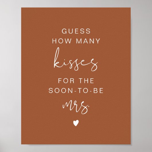 Poster Pancarte de mariage Boho CORIANDER Devinez combien (Devant)
