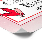 Poster Pancarte de mariage bonbon rouge (Coin)