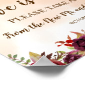 Poster Pancarte de mariage Burgundy Love is Sweet pour la (Coin)