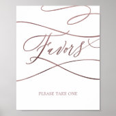 Poster Pancarte de Mariage Calligraphiée en Rose Doré Rom (Devant)