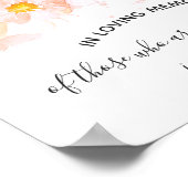 Poster Pancarte de mariage en mémoire de Succulente Menth (Coin)