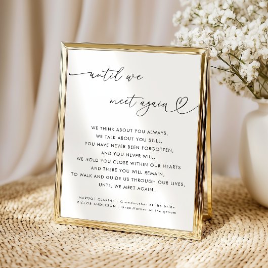 Poster Pancarte de mariage Heart Script jusqu'à ce que no