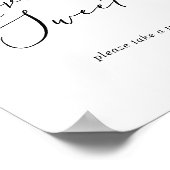 Poster Pancarte de mariage Love Is Sweet avec calligraphi (Coin)