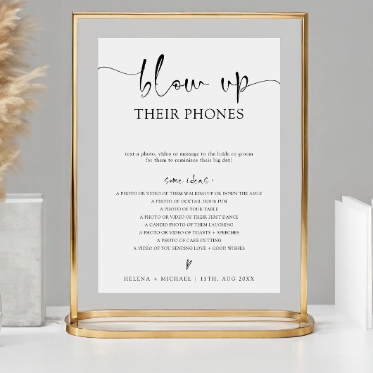 Poster Pancarte de mariage Modern Minimal Blow Up Their P