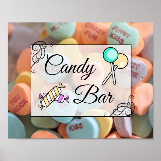 Poster Pancarte de mariage ou de fête prénatale Candy Bar (Devant)