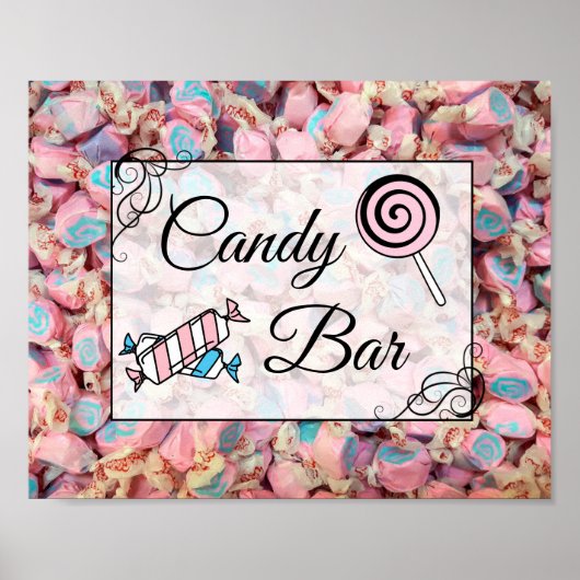Poster Pancarte de mariage ou de fête prénatale Candy Bar (Devant)
