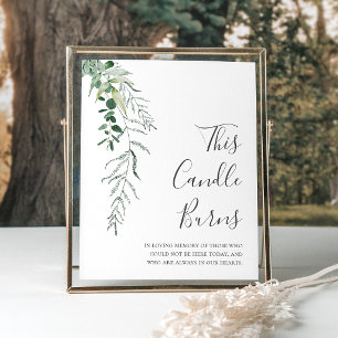 Poster Pancarte de mariage pour bougie Succulent Greenery