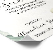 Poster Pancarte de mariage pour la fête prénuptiale Prose (Coin)