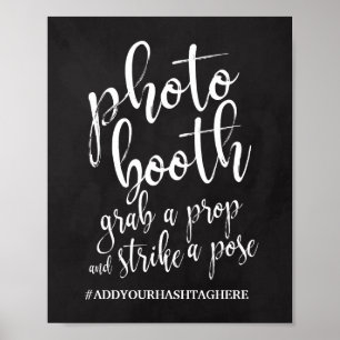 Poster Pancarte de mariage pour Photomaton à la craie 8x1