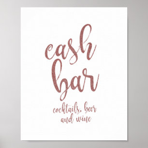 Poster Pancarte de mariage Rose Gold Glitter 8x10