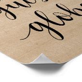 Poster Pancarte de mariage rustique moderne Notre Globe P (Coin)