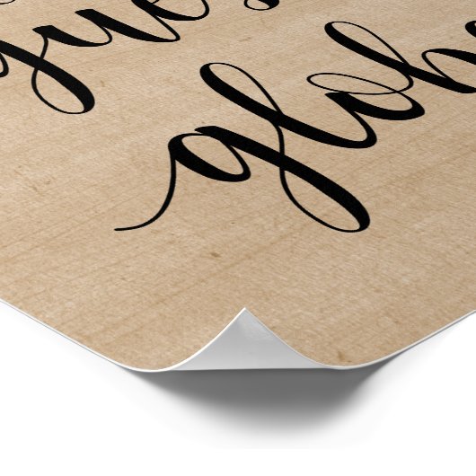 Poster Pancarte de mariage rustique moderne Notre Globe P (Coin)