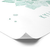 Poster Pancarte de mariage Succulentes à l'aquarelle Fait (Coin)