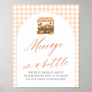 Poster Pancarte de message dans une bouteille pour le mar