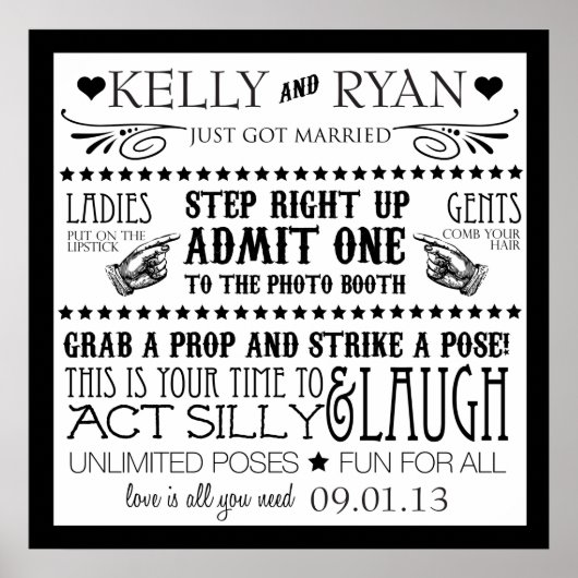 Poster Pancarte de Photomaton (Devant)