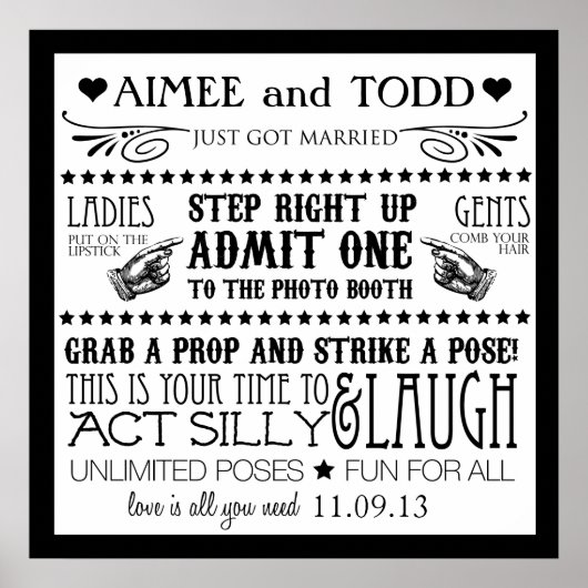 Poster Pancarte de Photomaton (Devant)