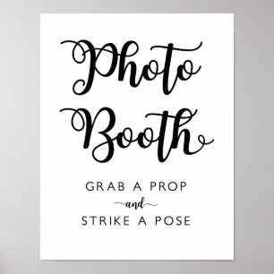 Poster Pancarte de Photomaton de Mariage Calligraphie M