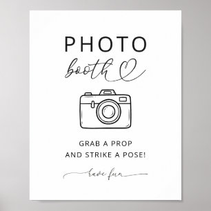 Poster Pancarte de Photomaton Minimaliste Baby Shower