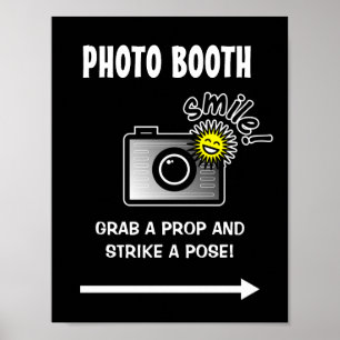 Poster Pancarte de photomaton pour mariage ou anniversair
