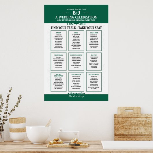 Poster Pancarte de plan de sièges sur le thème du concert (Cuisine)