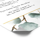 Poster Pancarte de plan de table de mariage à la verdure  (Coin)