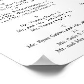 Poster Pancarte de plan de table de mariage au eucalyptus (Coin)