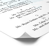 Poster Pancarte de plan de table de mariage Eucalyptus Bl (Coin)