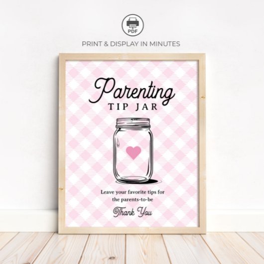 Poster Pancarte de pot de conseils de parenting rustique 