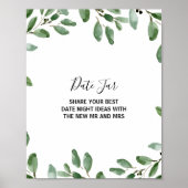 Poster Pancarte de pot de date de verdure tropicale d'euc (Devant)