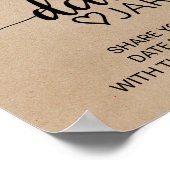 Poster Pancarte de pot de date en calligraphie kraft faus (Coin)