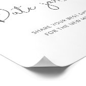 Poster Pancarte de pot de date florale bleu poussiéreux. (Coin)