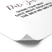 Poster Pancarte de pot de date florale marine Bourgogne m (Coin)