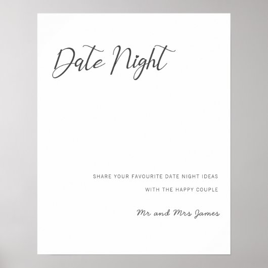 Poster Pancarte de pot de nuit de date Conseils de mariag (Devant)