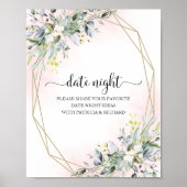 Poster Pancarte de pot de nuit de date de douche de marié (Devant)