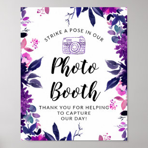 Poster Pancarte de réception de mariage avec cabine photo