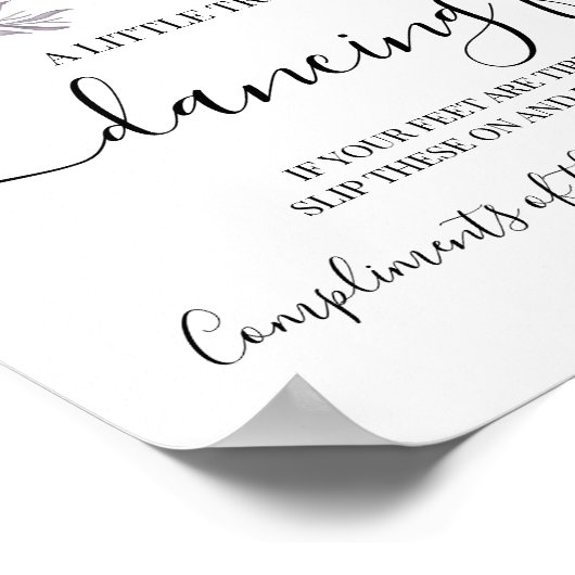 Poster Pancarte de réception de mariage Claquettes Pieds  (Coin)