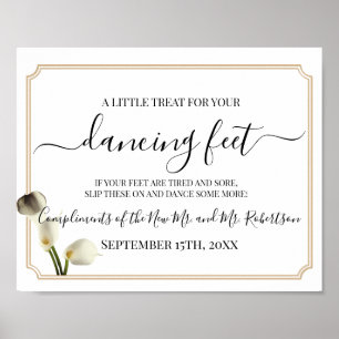 Poster Pancarte de réception de mariage Dancing Feet Flip