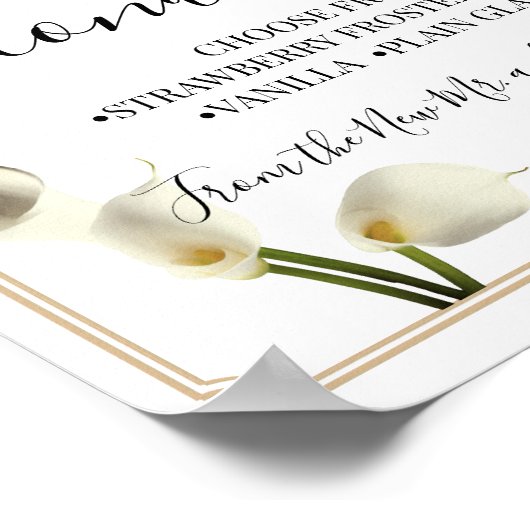 Poster Pancarte de réception de mariage de table de douce (Coin)