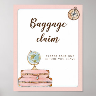 Poster Pancarte de Récupération des Bagages pour la Marié