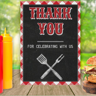 Poster Pancarte de remerciement pour anniversaire BBQ de