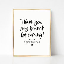 Pancarte de remerciement pour un brunch
