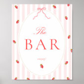 Poster Pancarte de table de bar Stripes & Strawberries (Devant)