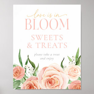 Poster Pancarte de table de douceurs Love Is In Bloom