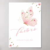 Poster Pancarte de table de faveurs de petite papillon (Devant)