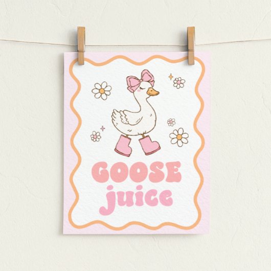 Poster Pancarte de table de jus d'oie