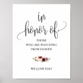 Poster Pancarte de table de mariage à calligraphie rustiq (Devant)