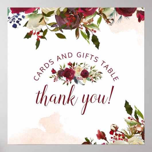 Poster Pancarte de table de mariage Mistletoe Manor Carte (Devant)