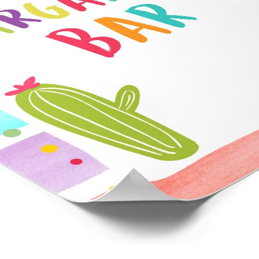 Poster Pancarte de table fête du cactus boissons bar marg (Coin)